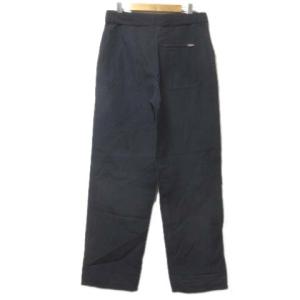 agnes b. パンツ ワイド ネイビー 紺 ベイカー ベルト付き 38 M コットン SM0 X