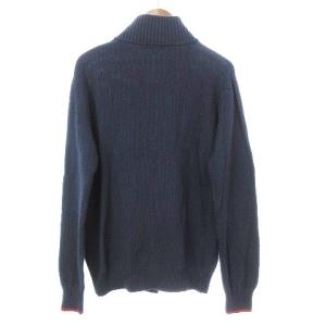 BLACK LABEL CRESTBRIDGE カーディガン ジャケット ニット ハイネック コットン ウール ネイビー 3 SM0