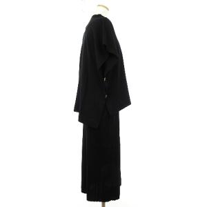Diagram 21AW ポンチョ付きニットワンピース ロング ノースリーブ ボトルネック 無地 黒 ブラック 36 S位