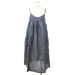 nest Robe キャミワンピース ロング フレア シャンブレー 麻 青系 ブルー系