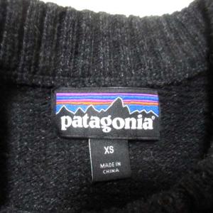 Patagonia 50590FA18 クルーネックニットセーター 黒 ブラック 長袖 XS 小さいサイズ Vガゼット アウトドアウエア X