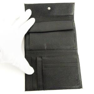 PRADA 三つ折り財布 三角プレート ナイロン 黒 ブラック ウォレット ECS