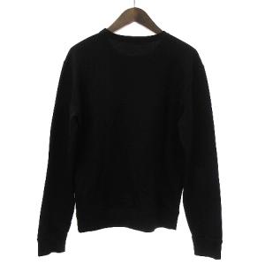 SAINT LAURENT PARIS 17年製 トレーナー スウェット 長袖 スパンコール ビーズ プリント コットン 512346 黒 ブラック XS SM0