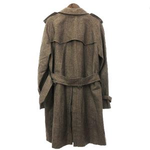 MACKINTOSH トレンチコート ロング 千鳥格子 総柄 ベルト付き リネン混 茶 ブラウン LL SM0