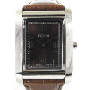 腕時計 アナログ スクエア クオーツ 文字盤 ズッカ柄  ブラウン