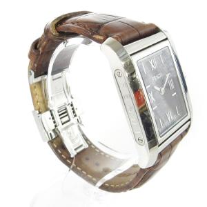 FENDI 腕時計 アナログ スクエア クオーツ 文字盤 ズッカ柄  ブラウン