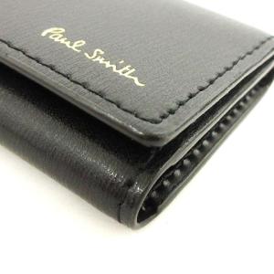 PAUL SMITH キーケース 4連 ホック式 レザー 黒 ブラック SM0