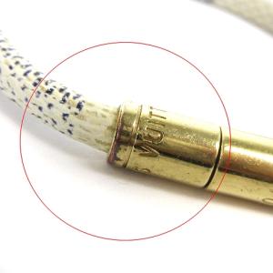 LOUIS VUITTON ダミエ アズール ブラスレ キープイット ブレスレット PVC M6607E 白 ホワイト 小物 SM0 AA