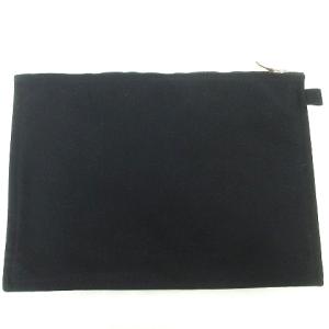 HERMES ボラボラ ポーチ クラッチバッグ 2点セット Hロゴ 刺繍 キャンバス 黒