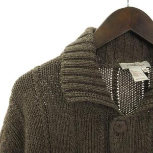 Ermenegildo Zegna ニットカーディガン セーター ローゲージ ウール ジップアップ 茶 ブラウン M AA