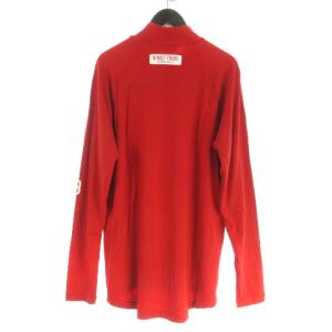 23区 GOLF ゴルフ タグ付き Tシャツ カットソー 長袖 ハイネック ラグラン プリント L 赤