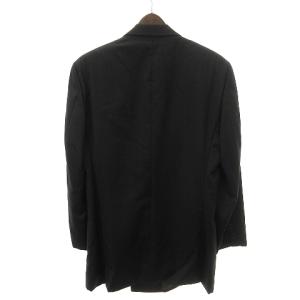 GIORGIO ARMANI セットアップ スーツ テーラードジャケット ダブル スラックス ツータック ウール 総裏 ノーベント ストライプ 黒 ブラック