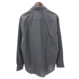 EMPORIO ARMANI ワイドカラー シャツ 長袖 比翼仕立て フライフロント グレー M SM0 AA