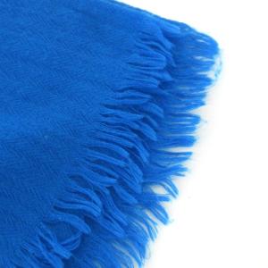 TOM FORD ストール フリンジ カシミヤ混 シルク混 無地 青 ブルー 小物 SM0 AA