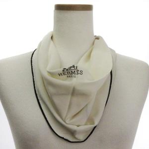 ロザンジュ スカーフ ひし形 バンダナ シルク 白 黒 AA SM0