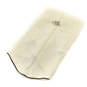 HERMES ロザンジュ スカーフ ひし形 バンダナ シルク 白 黒 AA SM0