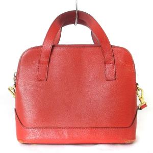 CELINE ショルダーバッグ ハンド 2WAY レザー ドーム型 赤 レッド 鞄 SM0 AA