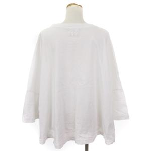 DIESEL Tシャツ カットソー 七分袖 ワイドシルエット コットン ロゴ 白 ホワイト S ECS