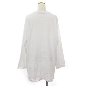 DIESEL Tシャツ カットソー 長袖 ロング ワイドシルエット コットン ロゴ 白 ホワイト XS ECS