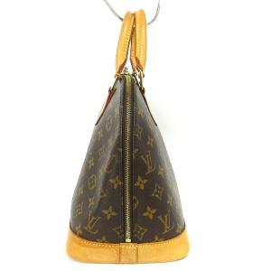 LOUIS VUITTON M51130 モノグラム アルマ ハンドバッグ レザー 南京錠 ブラウン