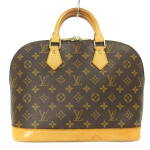 LOUIS VUITTON M51130 モノグラム アルマ ハンドバッグ レザー 南京錠 ブラウン