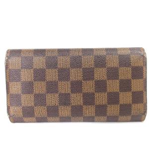 LOUIS VUITTON ダミエ エベヌ ポルトトレゾール インターナショナル 長財布 三つ折り N61215 茶 ブラウン ウォレット SM0