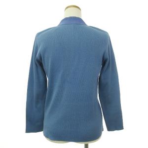 Salvatore Ferragamo ニットカーディガン 長袖 イタリア製 金ボタン 青 ブルー S SM0