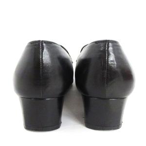 Salvatore Ferragamo パンプス ローファー チャンキーヒール スクエアトゥ プレート レザー 黒 ブラック 5.5 23cm位 SM0