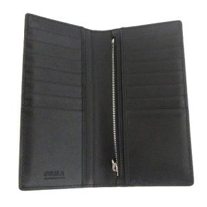 FURLA 長財布 エンボス ロゴ 型押し レザー 黒 ブラック ウォレット SM0