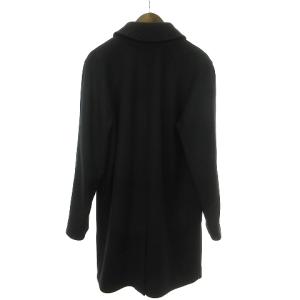 A.P.C. 美品 ステンカラーコート ひざ丈 ウール 無地 比翼 フロントボタン 黒 ブラック M