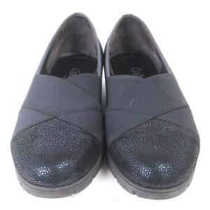 Gabor ローファー スリッポン スニーカー 光沢 レザー 32622 紺 ネイビー 3 1