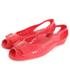 ラバーパンプス ヴァラリボン オープントゥ ピンク 8 25cm位 SM0