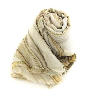 ストール ショール 大判 総柄 コットン ベージュ系