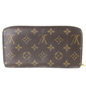 LOUIS VUITTON M42616 モノグラム ジッピー 長財布 ラウンドファスナー レザー 総柄 ブラウン