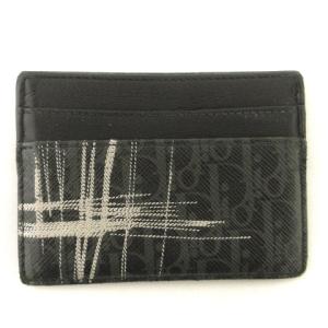 カードケース 名刺入れ プリント レザー 黒 ブラック グレー AA