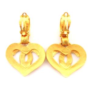 CHANEL 95P スプリングコレクション ヴィンテージ ココマーク イヤリング ハート ゴールドカラー
