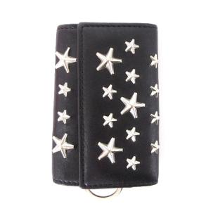 キーケース 6連 スター スタッズ レザー 黒 ブラック