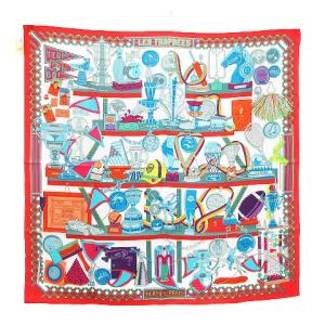 HERMES タグ付き カレ90 LES TROPHEES スカーフ 大判 シルク マルチカラー AA