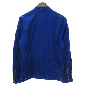 DIESEL ライダースジャケット ブルゾン シングル ジップアップ スタンドカラー Teflon テフロン 青 ブルー S アウター RRR