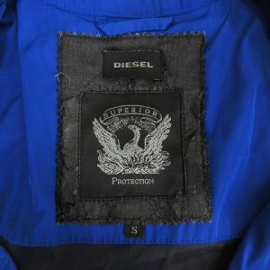 DIESEL ライダースジャケット ブルゾン シングル ジップアップ スタンドカラー Teflon テフロン 青 ブルー S アウター RRR