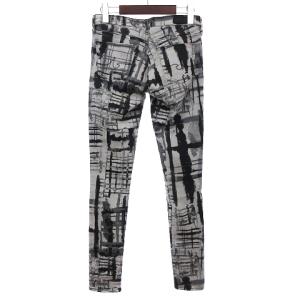 Theory AG レギンス パンツ スーパー スキニー ストレッチ 総柄 黒 ブラック グレー系 25