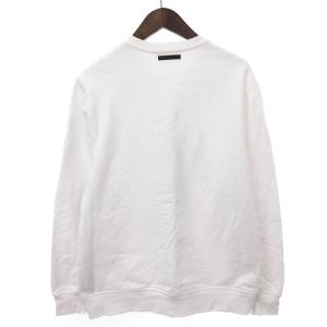 DIESEL BLACK GOLD スウェット トレーナー 裏起毛 クルーネック 装飾 白 ホワイト系 M