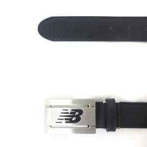 New Balance ロゴバックルベルト ハトメ レザー プリント ネイビー 小物