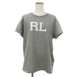 Tシャツ カットソー クルーネック 丸首 プリント シングルステッチ XL グレー 灰色