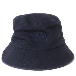 Carhartt ステューシー コラボ バケットハット コットン ロゴ 刺繍 紺 ネイビー S