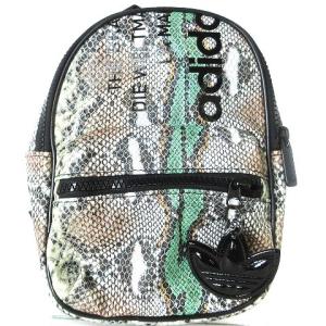 adidas リュック ミニバックパック ショルダーバック ポーチ 2点セット スネーク柄 ベージュ