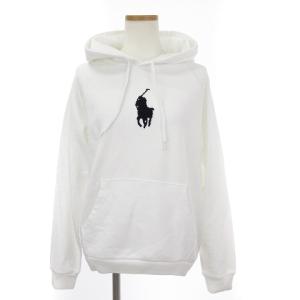 タグ付き パーカー フーディー プルオーバー ビッグポニー 刺繍 M ホワイト 白