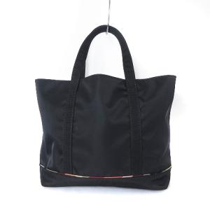 BLUE LABEL CRESTBRIDGE トートバック ワッペン チェック ストラップ レザー ブラック 黒