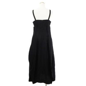 ENFOLD 20SS キャミワンピース ロング マキシ丈 カットオフデザイン 麻混 300DS933-2460 黒 ブラック 38 M位