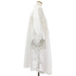 sacai 20年製 ブラウス 五分袖 クロッシェレース オーバーサイズ 20-05073 白 1
